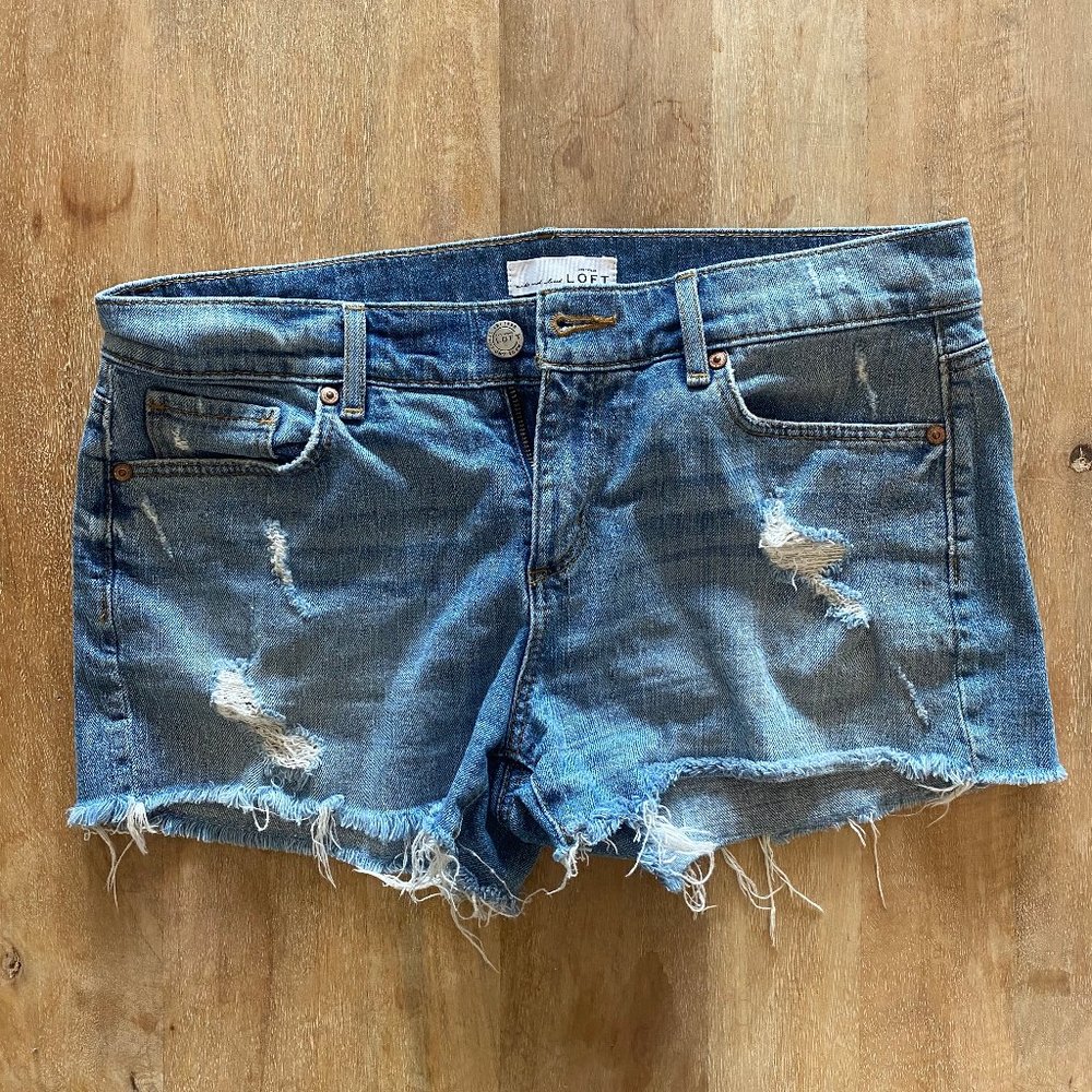 Loft Distressed Cutoff Denim Shorts